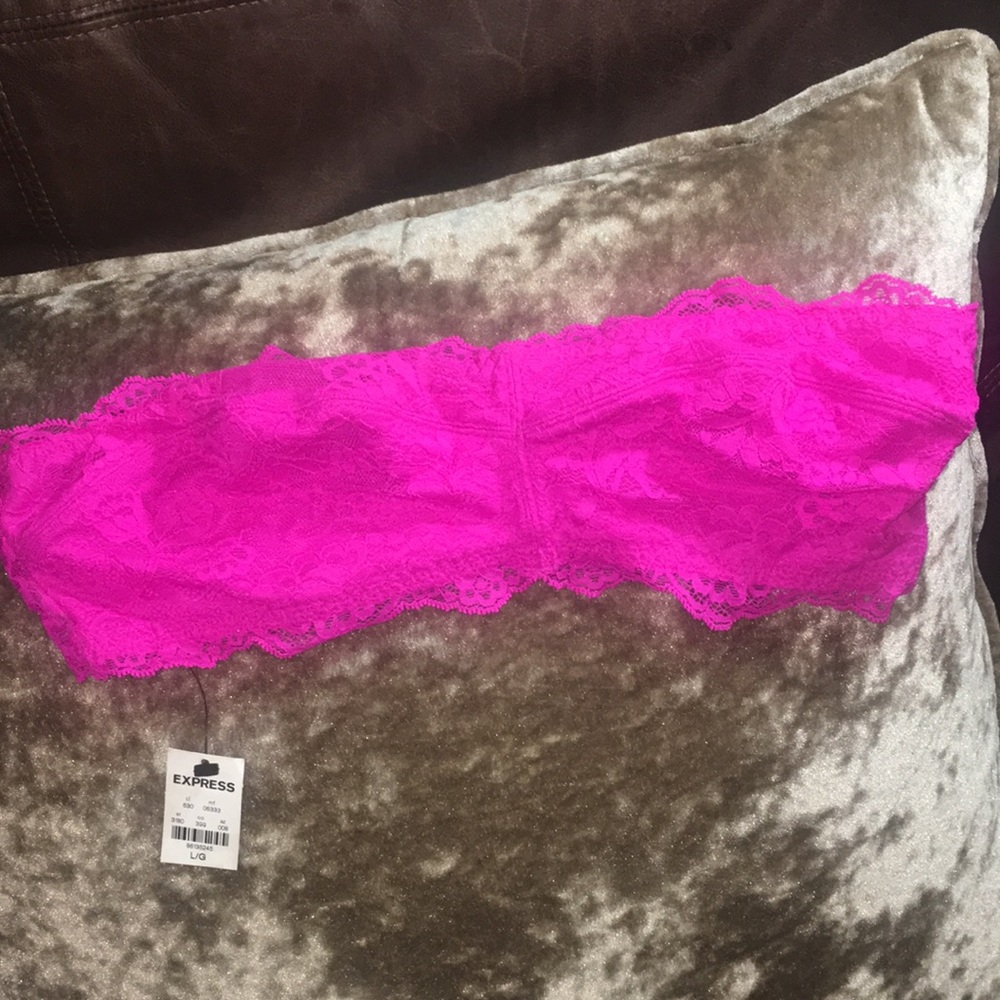 🆕🥂EXPRESS One Eleven Hot Pink Lace Bandeau L NWT
